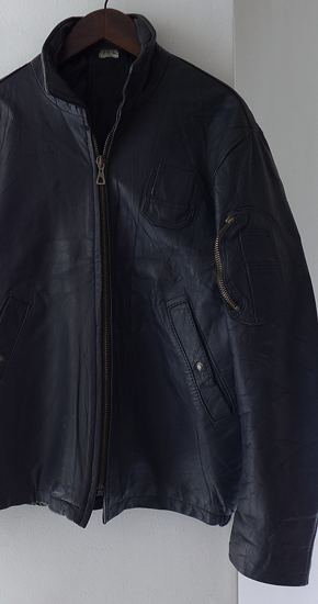 1970s Vintage French Military Leather Pilot Jacket ヴィンテージ
