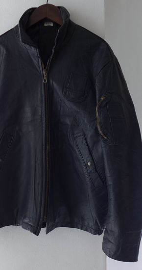 1970s Vintage French Military Leather Pilot Jacket ヴィンテージ ...GalleryX