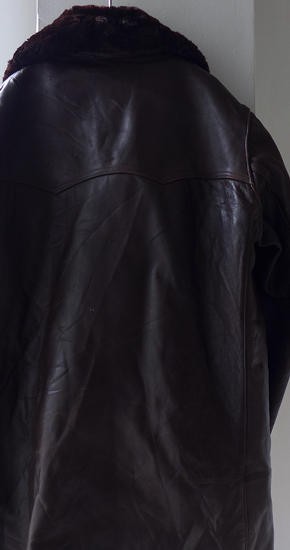 【2way】Vintage leather  car coat blackフロントポケット2