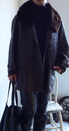 1940~50s Vintage French Leather Car Coat ヴィンテージ 1940~50s Vintage French Leather Car Coat ヴィンテージ