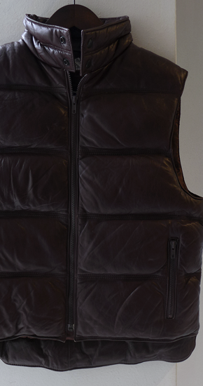 1980s Vintage Phillippe Monet Leather Down Vest ヴィンテージレザーダウンベスト - ANNE-TRE
