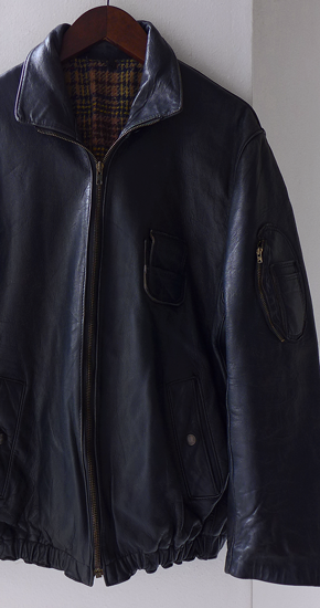 Vintage French Leather Pilot Jacket着丈約69ｃｍ