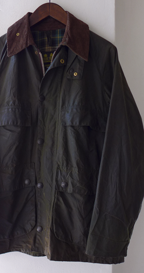 1980s Vintage Barbour BEDALE Waxed Jacket 4Flap Pocket