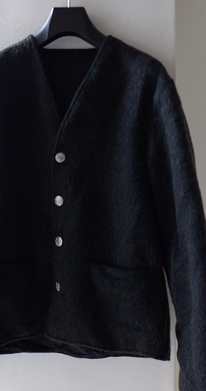 着丈60cm60s vintage mohair wool cardigan black