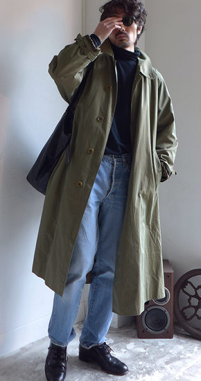 1980s Vintage Burberrys Stain Collar Coat (Balmacaan Coat) England 英国製 バーバリーステンカラーコート - ANNE-TRE