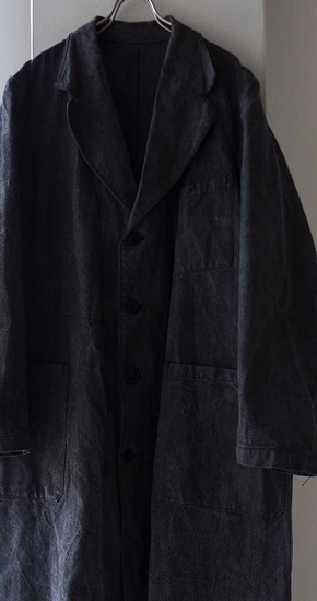 1950s Vintage French Work Atelier Coat Covert Black ヴィンテージ