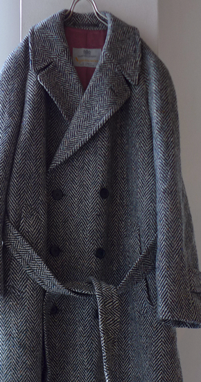 1970s Vintage Aquascutum Belted Tweed Coat ヴィンテージアクア