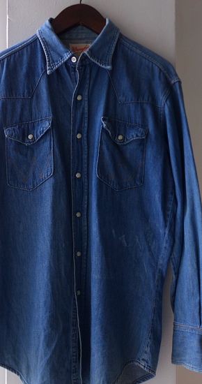 1970s Vintage Wrangler 27MW Denim Western Shirt ヴィンテージ ...