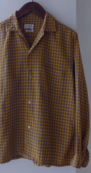1960s Vintage Cotton Open Collar Shirt ヴィンテージオープンカラー