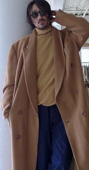 1980～90s Vintage Giorgio Armani Wool Alpaca Double Breasted Coat