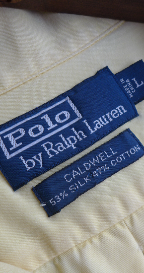 1990s Vintage Ralph Lauren CALDWELL Cotton Silk Open Collar Shirt