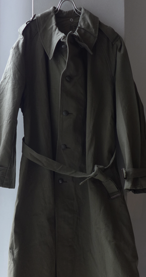 1940～50s Vintage French Army Motorcycle Coat Dead Stock