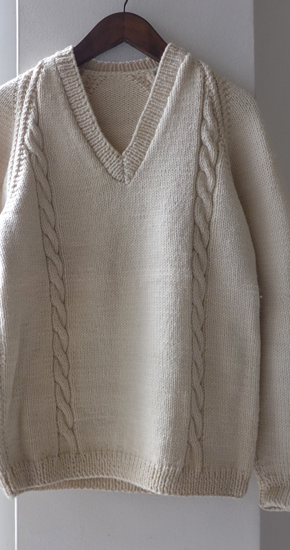 1970s Vintage Hand Knit V-Neck Fisherman Sweater ヴィンテージ