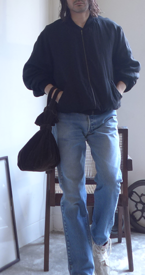24SS comoliリネンWクロスジップブルゾン(3)ブラック - ANNE-TRE 24SS comoliリネンWクロスジップブルゾン(3)ブラック - ANNE-TRE