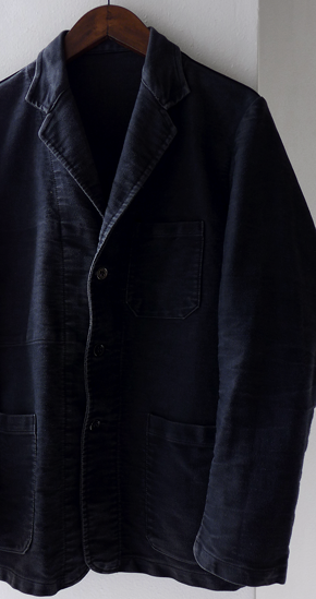 1930s Vintage French Moleskin Jacket Black ヴィンテージ 1930s Vintage French Moleskin Jacket Black ヴィンテージ