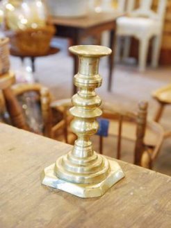 antique candle stand, gold