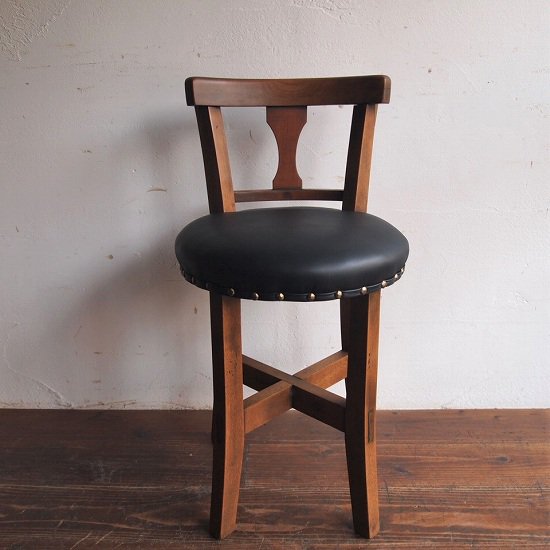 丸椅子（背付き/レザー） - 古家具・古道具 アンティーク家具 kubu 