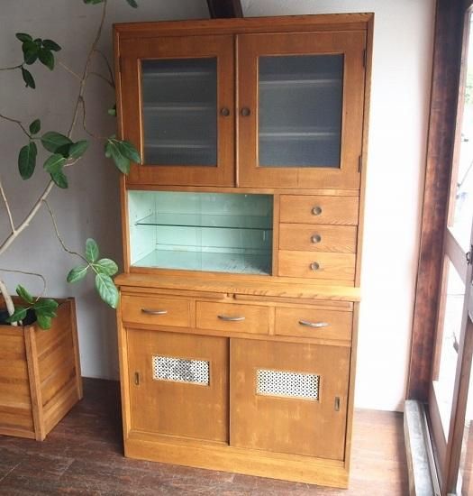 戸棚　水屋　食器棚　ローボード　昭和レトロ　木箱　古家具 SOLD | 水屋・食器棚 | 明治・大正・昭和のレトロ・アンティーク