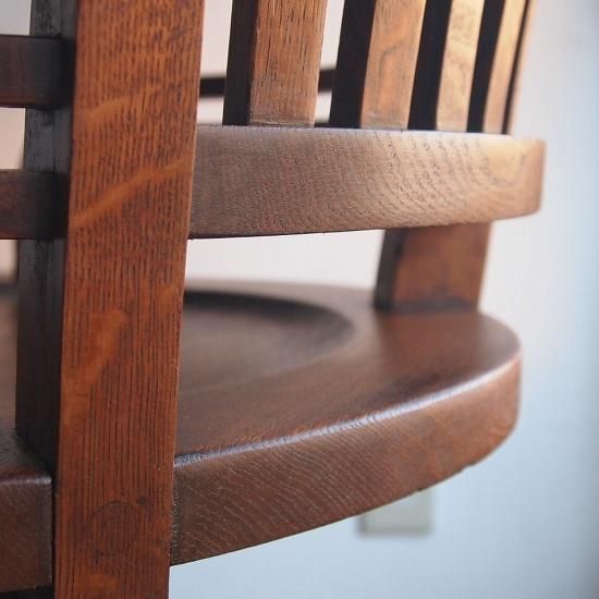 古い木製イス　回転椅子　古家具 回転いす（木製） - 古家具・古道具 アンティーク家具 kubu（クブ）