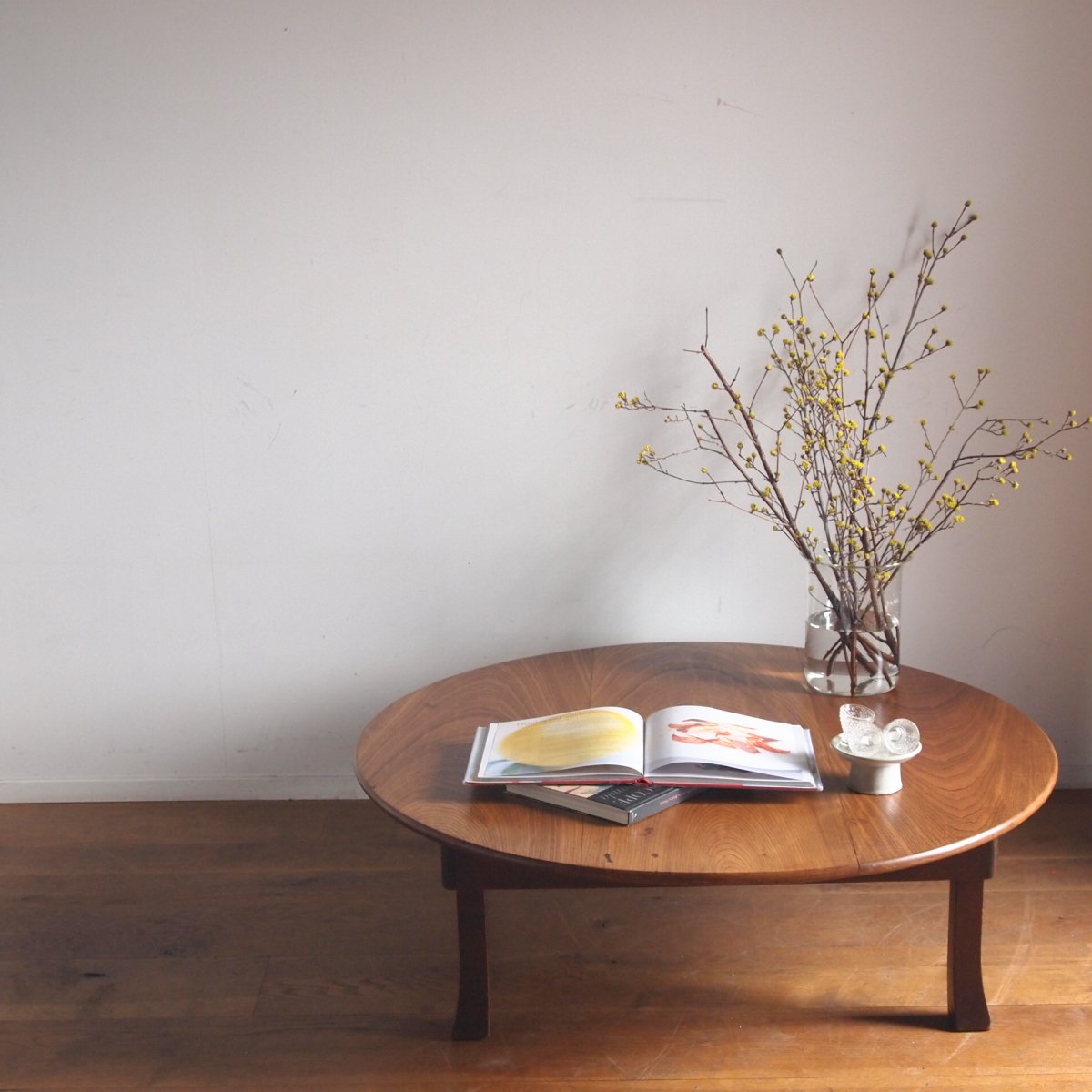 古い木製の丸テーブル ちゃぶ台 古家具 古民家 古道具 - 座卓/ちゃぶ台