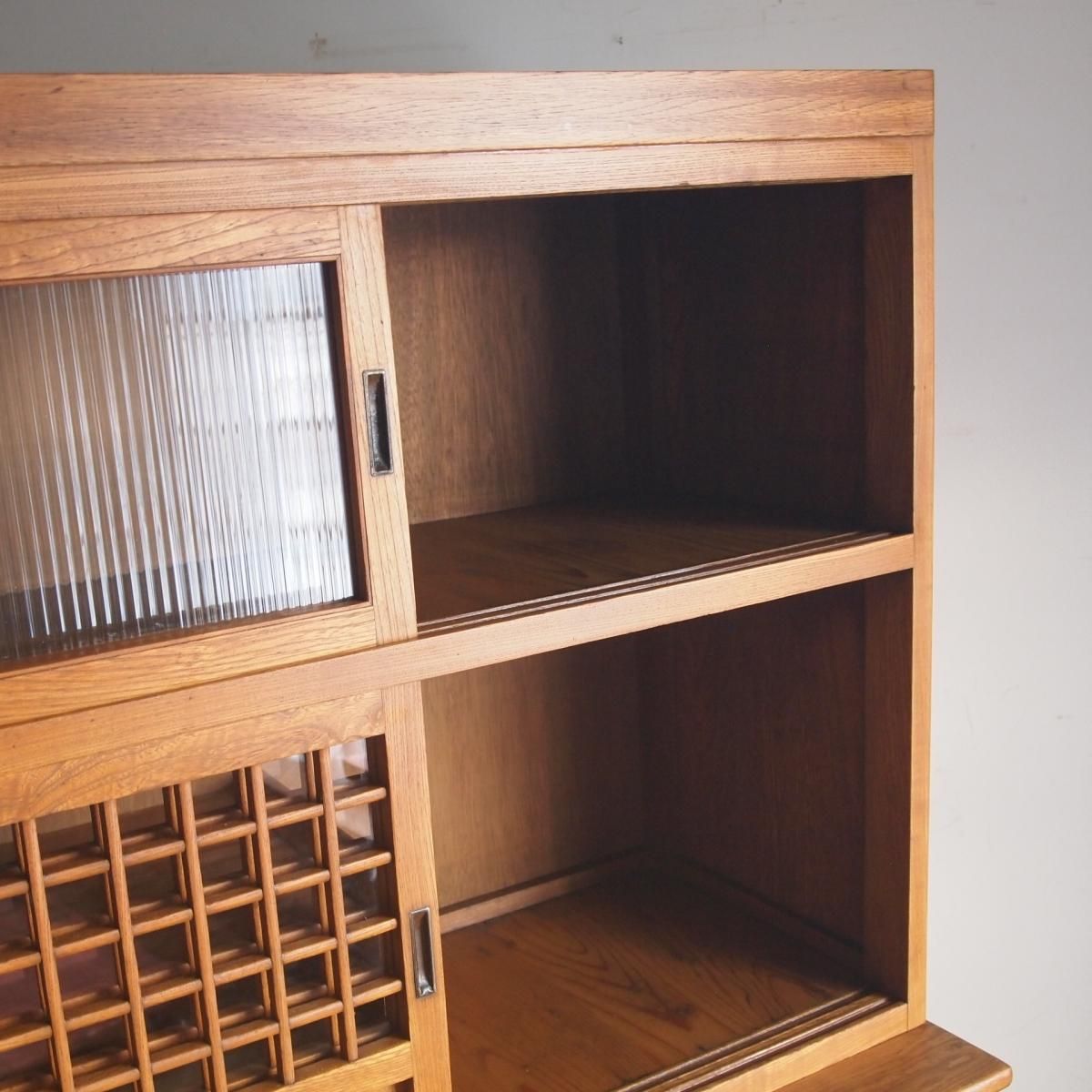 収納棚　食器棚　棚　水屋　木製　古道具　古家具　ビンテージ　アンティーク 食器棚/水屋 - 古家具・古道具 アンティーク家具 kubu（クブ）