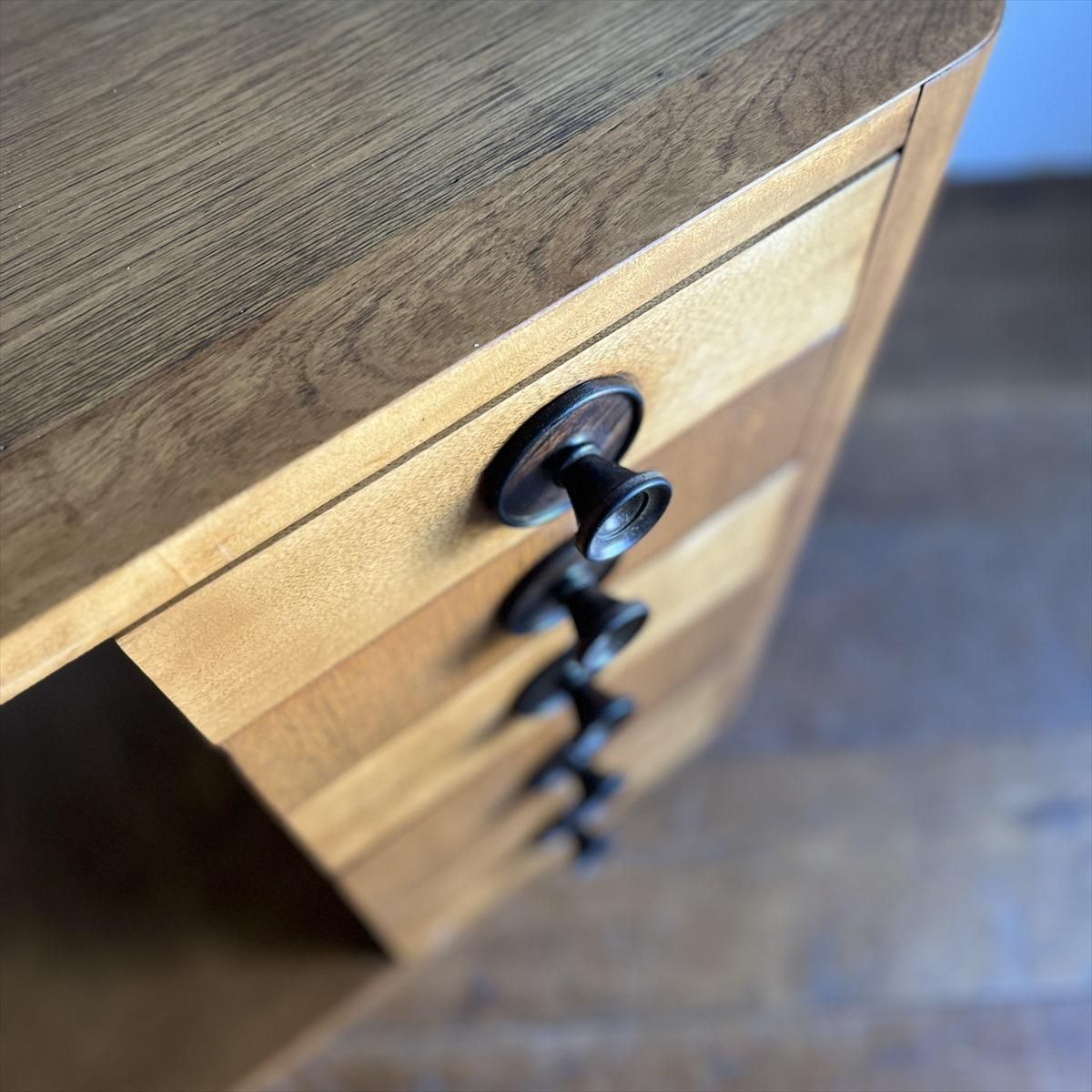 引き出しデスク/スライドテーブル/サクラ材 - 古家具・古道具