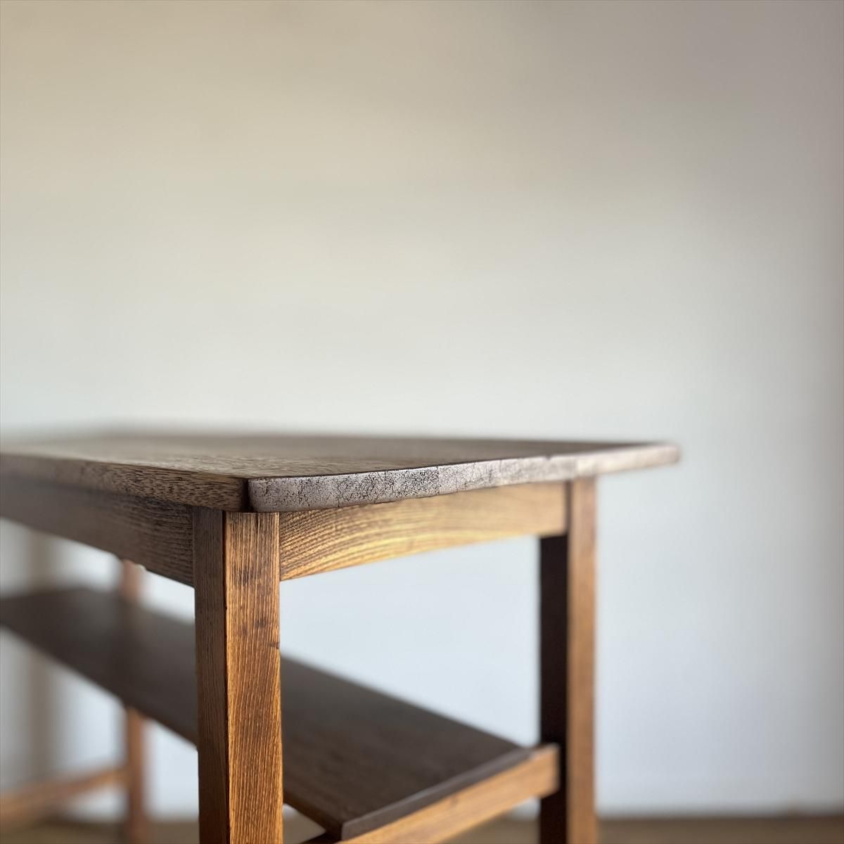 昭和レトロ 長机 長机/テーブル/ブックシェルフ付き/04457 - 古家具・古道具