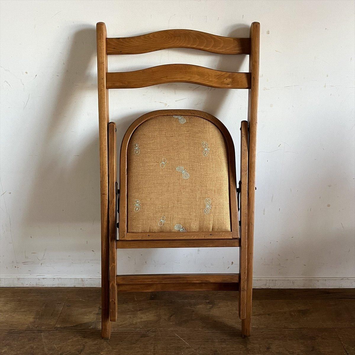 折りたたみ椅子/ブナ/mina perhonen/choucho/オレンジ - 古家具