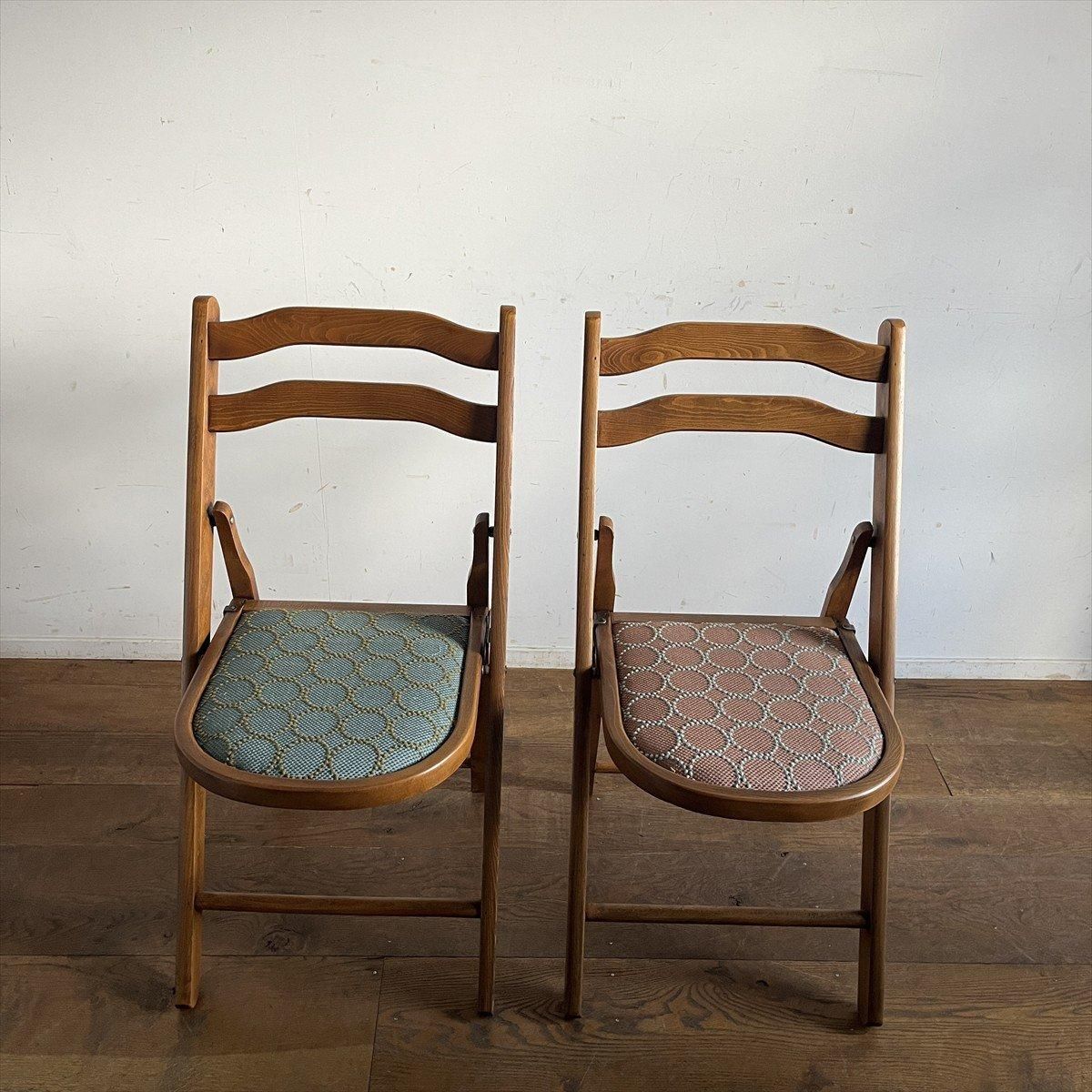 折りたたみ椅子/ブナ/mina perhonen/ブルー - 古家具・古道具