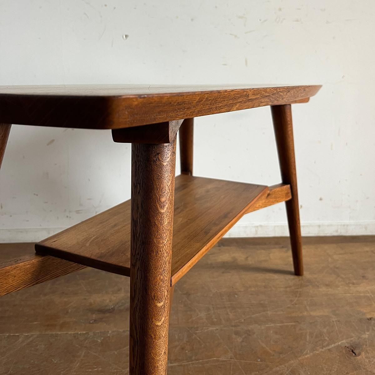 1104 ヴィンテージ　ナラのコーヒーテーブル　デスク　カフェ　レトロ　古家具 ナラのコーヒーテーブル - 古家具・古道具 アンティーク家具