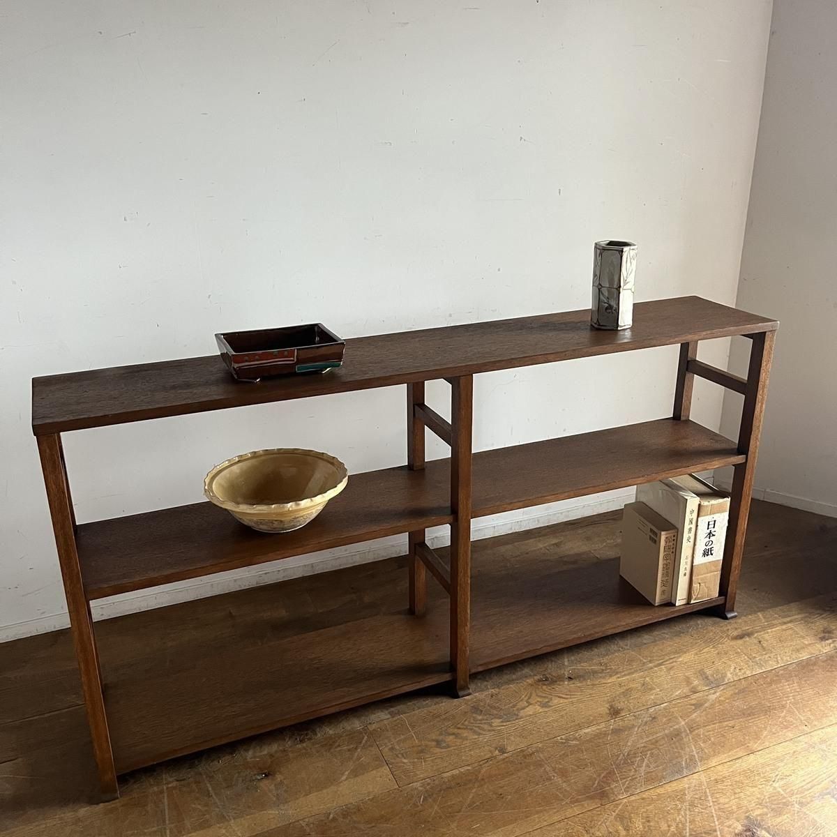ラワン 無垢 収納棚 オープンラック 古家具 棚/ラワン - 古家具・古道具 アンティーク家具 kubu（クブ）