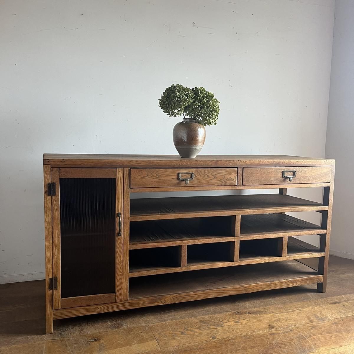 アンティーク】籐 ラタン サイドボード チェスト ローボード 4杯