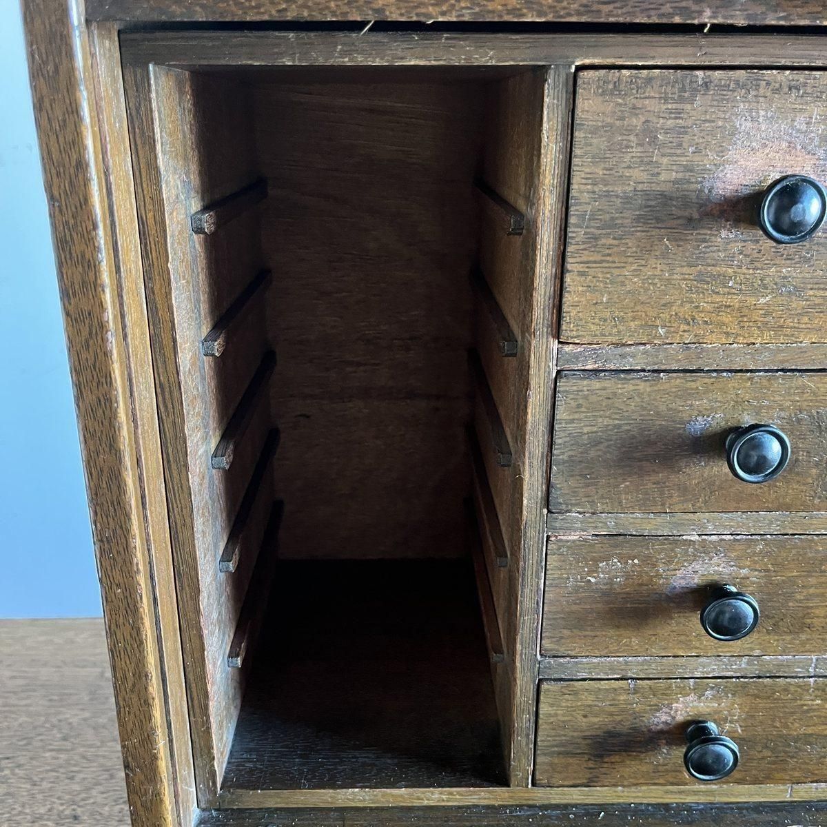 希少 アンティーク 蛇腹扉の小振りの棚 小引き出し 古道具 希少 アンティーク 蛇腹扉の小振りの棚 小引き出し 古道具 骨董