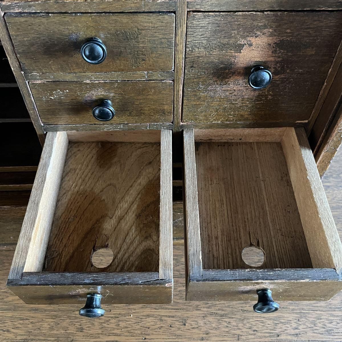 希少 アンティーク 蛇腹扉の小振りの棚 小引き出し 古道具 希少 アンティーク 蛇腹扉の小振りの棚 小引き出し 古道具 骨董