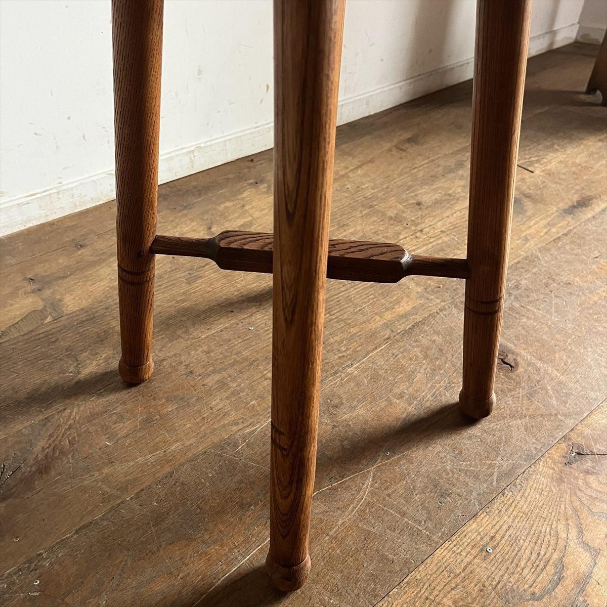 センの角スツール/イタリア生地/オレンジ - 古家具・古道具