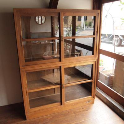 【vintage】 古道具  木製 食器棚