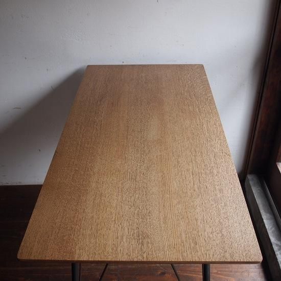 楢の鉄脚テーブル（横長） - 古家具・古道具 アンティーク家具