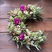 アナベルとオレガノケントビューティーリース - ナチュラル