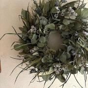 アナベルとオレガノケントビューティーリース - ナチュラルリース森の木