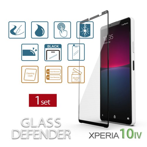 【1 set】 GLASS DEFENDER for 「XPERIA 10 IV」 (SILK PRINT-2.5D)
