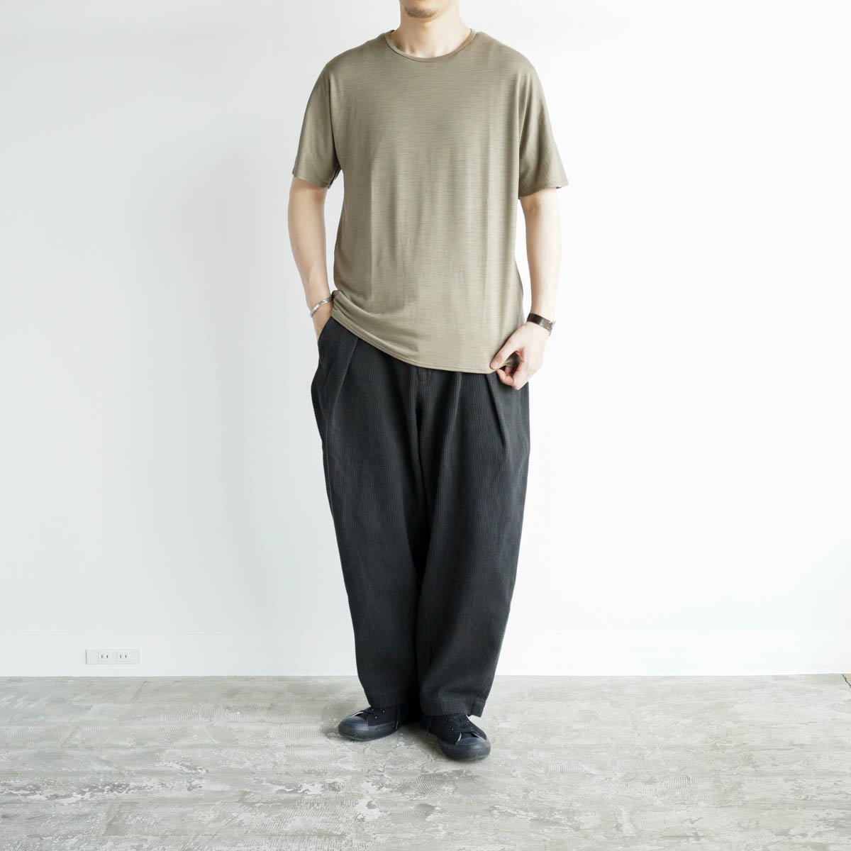 9,840円COLINA Sashiko W-Tuck Pants