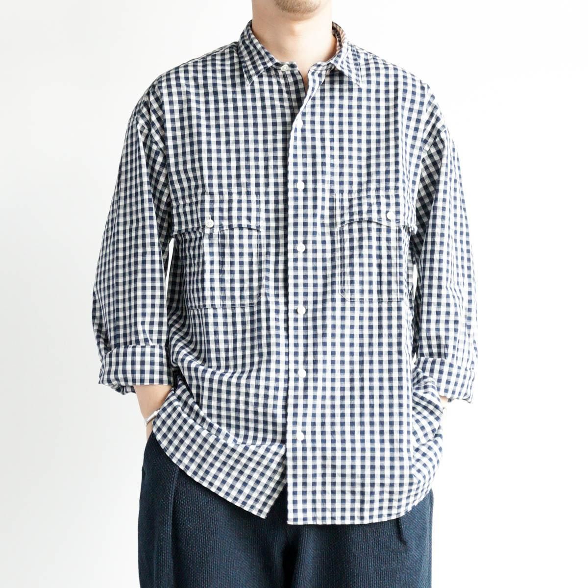 【極美品】ROLL UP GINGHAM CHECK SHIRT 黒 Lサイズ