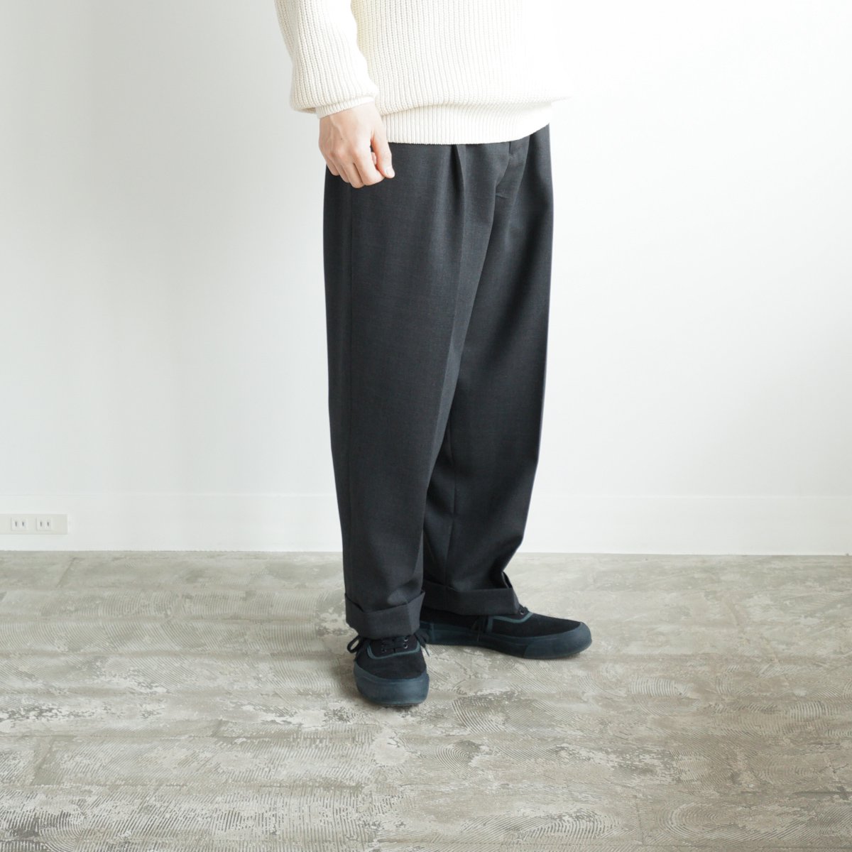 WIRROW Wool Tropical Wide Slacks