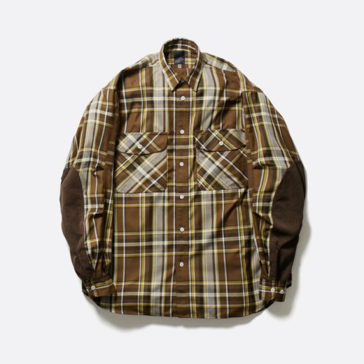 <img class='new_mark_img1' src='https://img.shop-pro.jp/img/new/icons1.gif' style='border:none;display:inline;margin:0px;padding:0px;width:auto;' />TECH ELBOW PATCH WORK SHIRTS FLANNEL PLAID