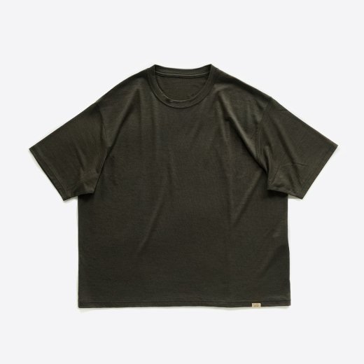 SUPER 120S WASHABLE WOOL JERSEY OVERSIZED TEE