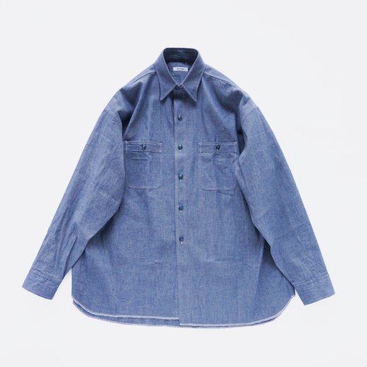 <img class='new_mark_img1' src='https://img.shop-pro.jp/img/new/icons1.gif' style='border:none;display:inline;margin:0px;padding:0px;width:auto;' />HYPER BIG MILITARY SHUTTLE CHAMBRAY SHIRT