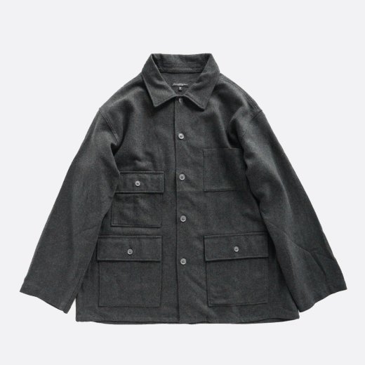 <img class='new_mark_img1' src='https://img.shop-pro.jp/img/new/icons1.gif' style='border:none;display:inline;margin:0px;padding:0px;width:auto;' />BA SHIRT JACKET - SOLID POLY WOOL FLANNEL