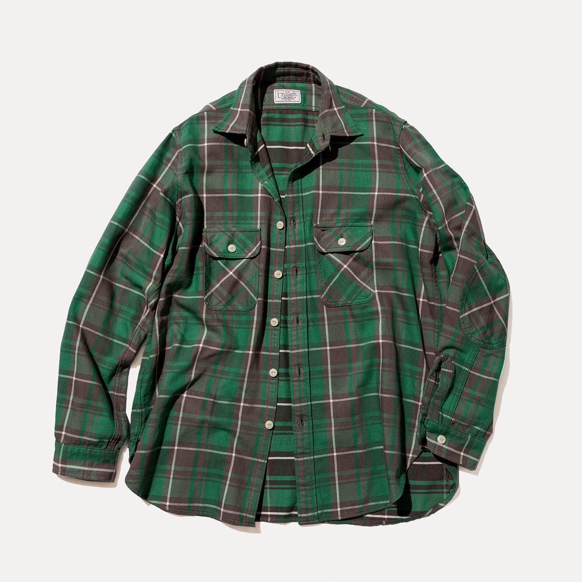 UNLIKELY ELBOW PATCH FLANNEL WORK SHIRT - 香川県高松市のセレクトショップ IHATOVE（イーハトーブ）  A.PRESSE,NEPENTHES,NICENESS,PORTER CLASSIC,WIRROWの通販