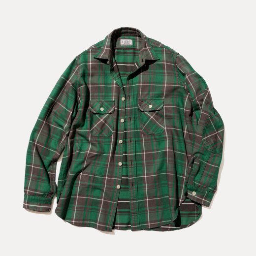 UNLIKELY ELBOW PATCH FLANNEL WORK SHIRT