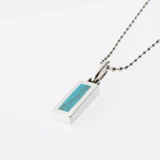 <img class='new_mark_img1' src='https://img.shop-pro.jp/img/new/icons1.gif' style='border:none;display:inline;margin:0px;padding:0px;width:auto;' />RECTANGLE NECKLACE with TURQUOISE